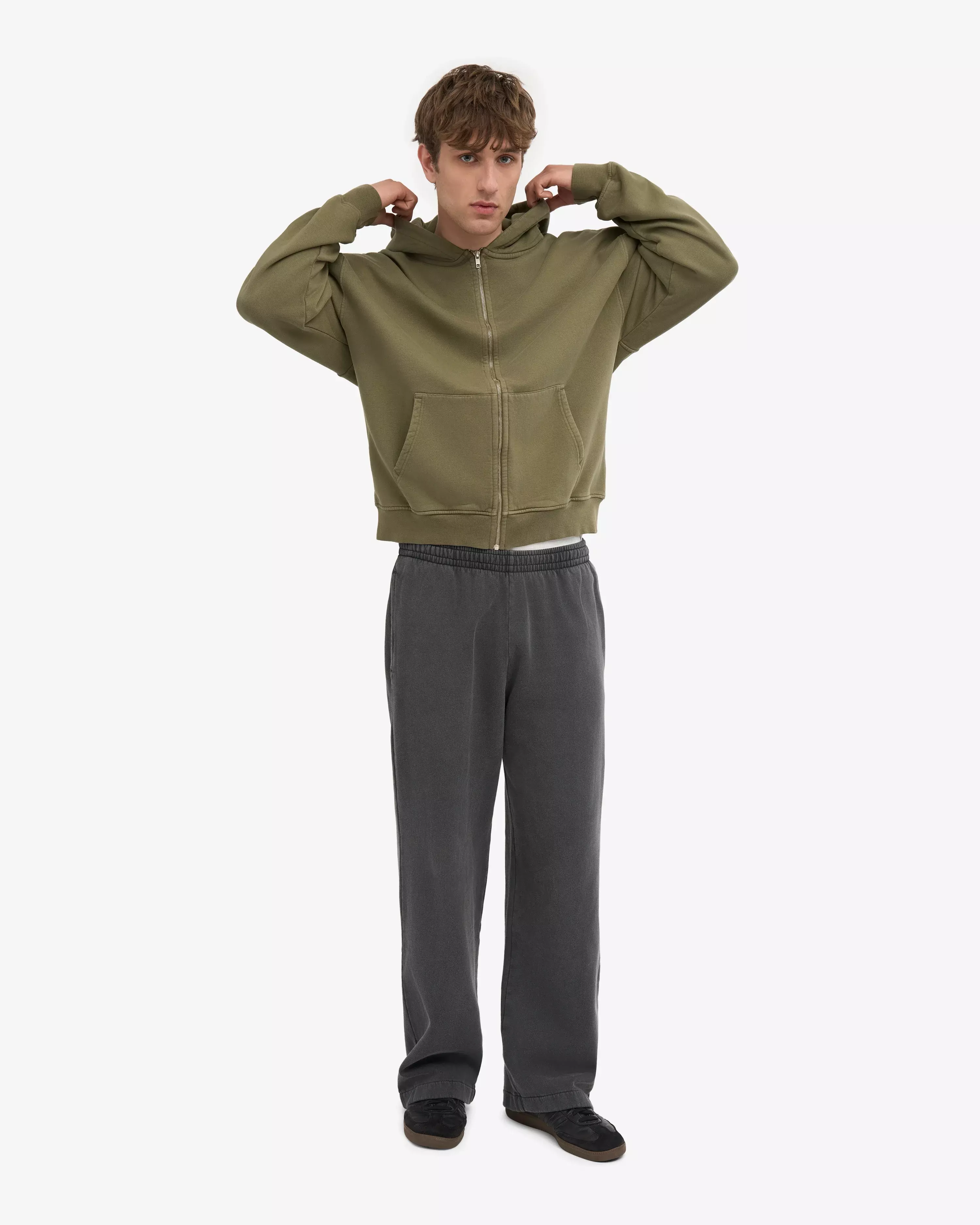 Colorful Standard Faded Grey Organic Straight Leg Sweatpants Herren gewaschenes schwarz